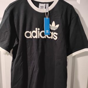 Adidas Men's Black Tee with White Accents